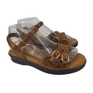 SAS Duo Quarter Strap Sandals Five Tripad Comfort Metallic Copper Tan Brown 7 M